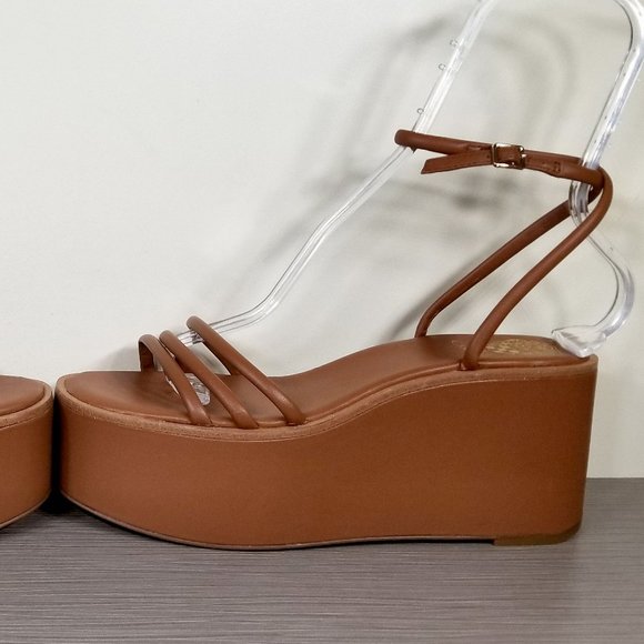 Vince Camuto Graceny Platform Sandal, Brown Leather, Womens Size 10 - Picture 9 of 12